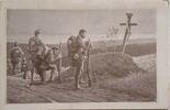 Deutschland Deutsches Reich AK Ansichtskarte Postkarte, I. Weltkrieg Österreichische Soldaten beten am einsamen Kriegsgrab am Straßenrand -