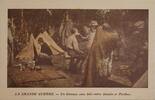 Frankreich AK Ansichtskarte Postkarte, I. Weltkrieg Feldpost LA GRANDE GUERRE. Un bivouac sous bois entre Souain et Perthes. -