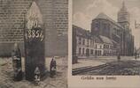 Deutschland Deutsches Reich Frankreich AK Ansichtskarte Postkarte, I. Weltkrieg Feldpost Gruss aus Lens 1916 Granaten Durchmesser Straßenansicht Gebäude Kirche -