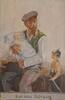 Deutschland Deutsches Reich AK Ansichtskarte Postkarte, I. Weltkrieg Feldpost Der neue Jahrgang, deutscher Soldat in Uniform mit Baby Sohn in Uniform -