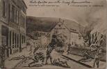 Deutschland Deutsches Reich AK Ansichtskarte Postkarte, I. Weltkrieg Feldpost KÄMPFE IN DEN VOGESEN 1914 STRASSENKAMPF IN MARKIRCH -