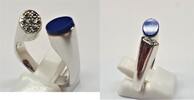 18K Goldring 750 er Gold Weißgold Damenring Brillantring Lapislazuli Ring -