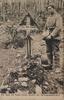 Deutschland Deutsches Reich AK Ansichtskarte Postkarte I. WK Weltkrieg Feldpost, ungelaufen, Ein Jäger am Grabe seines Bruders am Hartmannsweilerkopf -