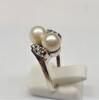 14K 585 Weißgold Gold Ring Brillanten Brillant Brillantring Goldring Akoya Perle -