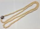 14K 585 Weißgold Gold Verschluss Akoya Perlencollier Rubin Perlenkette Kette -