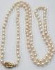 Perlenschmuck Lange Akoya Perlencollier 585 14K Gold Verschluß Perlenkette Kette -