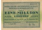 Rheinhausen Eine Million Mark Gutschein Fried.Krupp AG, Nr. 020301, Druck einseitig -