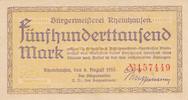 Rheinhausen 500 Tausend Mark Gutschein der Bürgermeisterei, Nr. 157449, Druck einseitig -