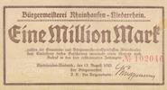 Rheinhausen Eine Million Mark Gutschein der Bürgermeisterei, Nr. 102046 -