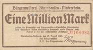 Rheinhausen Eine Million Mark Gutschein der Bürgermeisterei, Nr.108085 -