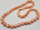 Kette Collier Engelshaut Koralle Schließe 14K 585er Gold Korallenschmuck -