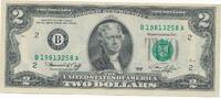 USA - Vereinigte Staaten v. Amerika 2 $ Dollars Ersatznote -