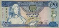 Zypern, Kibris 20 Lira/ Pound Banknote, Central Bank of Cyprus -