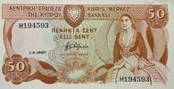 Zypern, Cyprus 50 Cent Banknote, Kuzey Kıbrıs Türk Cumhuriyeti -