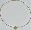 Goldschmuck Gelbgold 14K Gold 585er Gold Kette Collier mit Anhänger Blautopas Halsreif -
