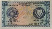 250 Mil 1982 Zypern Banknote Kıbrıs Merkez Bankası I-