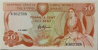 Zypern 50 Cents Banknote Kıbrıs Merkez Bankası -