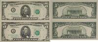 USA, Vereinigte Staaten von Amerika 2* 5 Dollars Banknote Federal Reserve Note folgende Seriennummer -