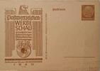 Drittes Reich Deutschland AK Propaganda 2. Weltkrieg Ganzsache Ansichtskarte / Postkarte Berlin, Postwertzeichen Werbeschau -