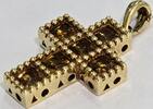 Goldschmuck Gelbgold Großer 14K Gold 585er Gold Anhänger mit Citrin Kreuzanhänger -