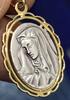 Italien Goldschmuck bicolor Heilige Maria Madonna Mutter Gottes 18K 750 er Gold Anhänger Religion -