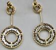 Goldschmuck bicolor 14K Gold 585er Goldohrringe mit 0,40 Ct Brillant, Ohrringe -