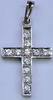 Goldschmuck weissgold 14K Gold 585er Gold Anhänger mit 0,22 Ct Brillant Kreuzanhänger -