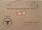 Drittes Reich Deutschland Briefumschlag, 2. Weltkrieg, Propaganda Feldpost, Führer des Arbeitskommandos Nr.9005A, Offenburg Baden -