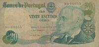 Portugal 20 Escudos Banknote Portugal 20 Escudos -