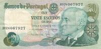 Portugal 20 Escudos Banknote Portugal 20 Escudos -
