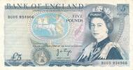 Großbritannien 5 Pounds Banknote Großbritannien 5 Pounds (1973-80) -