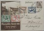 Drittes Reich Deutschland AK Postkarte, 2. Weltkrieg, Propaganda Ansichtskarte, Ganzsache Reich Olympische Spiele 1936 Berlin -
