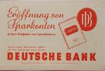Drittes Reich Deutschland AK Postkarte, Sparkonto, Reklame Deutsche Bank, Eröffnung von Sparkonten, Berlin-Charlottenburg -