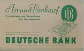 Drittes Reich Deutschland AK Postkarte, Sparkonto, Reklame Deutsche Bank, An- und Verkauf, Berlin-Charlottenburg -