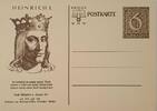 Drittes Reich Deutschland AK Postkarte, 2. Weltkrieg, Propaganda Ansichtskarte, Ganzsache, König Heinrich I von Ostfrankenreich, Kriegs WHW -