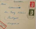 Drittes Reich Deutschland Briefumschlag, 2. Weltkrieg, R-Brief Urach(Württ), Stuttgart Stadt der Auslandsdeutschen 12 Pfennig 30 Pfennig -