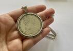 Münzanhänger Maria-Theresien Taler 835er Silber mit Kette Silberschmuck -