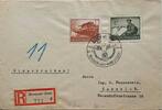 Drittes Reich Deutschland Briefumschlag, R-Brief 2. Weltkrieg Braunau(Inn), Kassel, Deutschland wird siegen! -