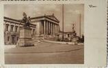 Österreich, Drittes Reich Deutschland AK Ansichtskarte Propaganda 2. Weltkrieg Postkarte, Wien Innere Stadt, Parlament, Benutzt die Flugpost -