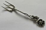 Dreizack Gabel 835er Silber CB florales Dekor -
