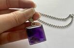 Silberkette mit Amethystanhänger 925er Sterling Silber Silberschmuck -