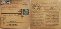 Österreich, Drittes Reich Deutschland Paketkarte 2. Weltkrieg Wien, Hadres Bescheinigung des Empfängers -