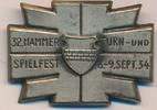 Abzeichen 32.Hammer Turn- und Spielfest, mit orig.Nadel - selten - -