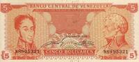 Venezuela 5 Bolivares Banknote Geldschein -