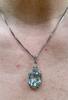 Silberkette Silbercollier mit einem Blautopas Anhänger 835er Silber -