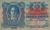 Österreich 20 Kronen Banknote, mit Aufdruck DEUTSCHÖSTERREICH -