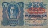 Österreich 20 Kronen Banknote, mit Aufdruck DEUTSCHÖSTERREICH -