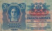 Österreich 20 Kronen Banknote, mit Aufdruck DEUTSCHÖSTERREICH -