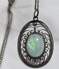 Australien Antikschmuck 800 er Silber Kette mit Opal Anhänger Opalschmuck -