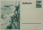 Deutschland, Drittes Reich, 2. Weltkrieg AK Ansichtskarte, Ganzsache, Propaganda Postkarte Winterhilfswerk, Matrosen beim Blick auf die beiden Kriegsschiffe -